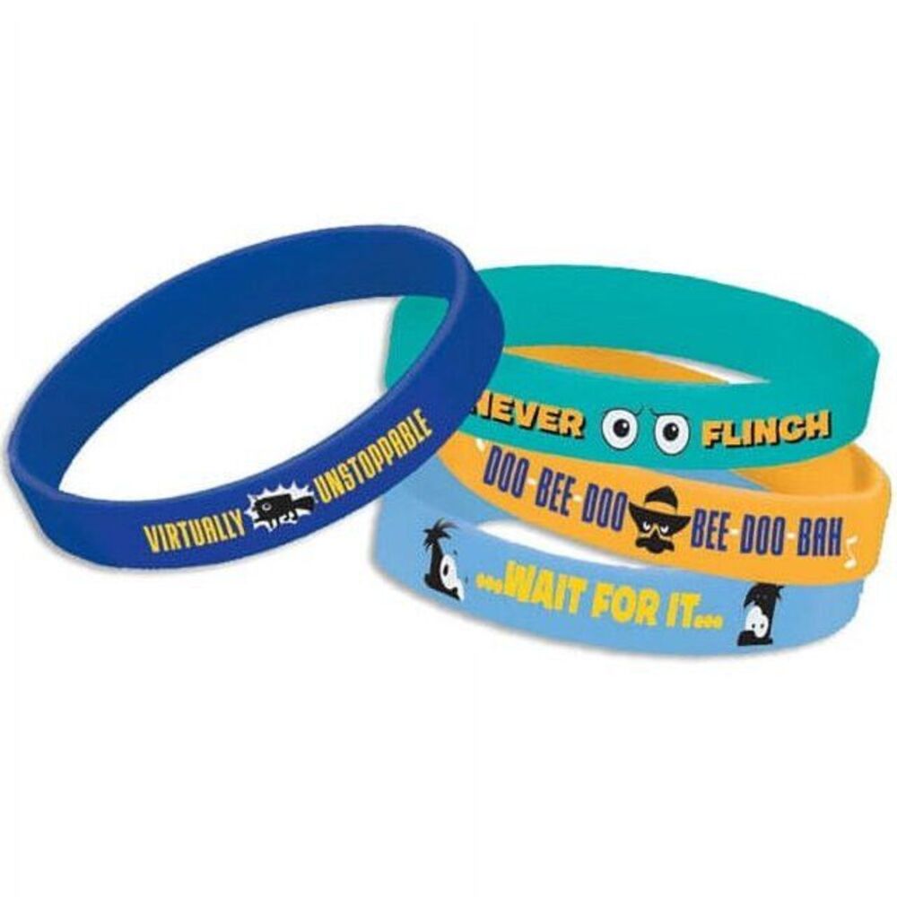 Phineas & Ferb Agent P Rubber Bracelets 8 Count Party Favor Stocking Stuffer NWT